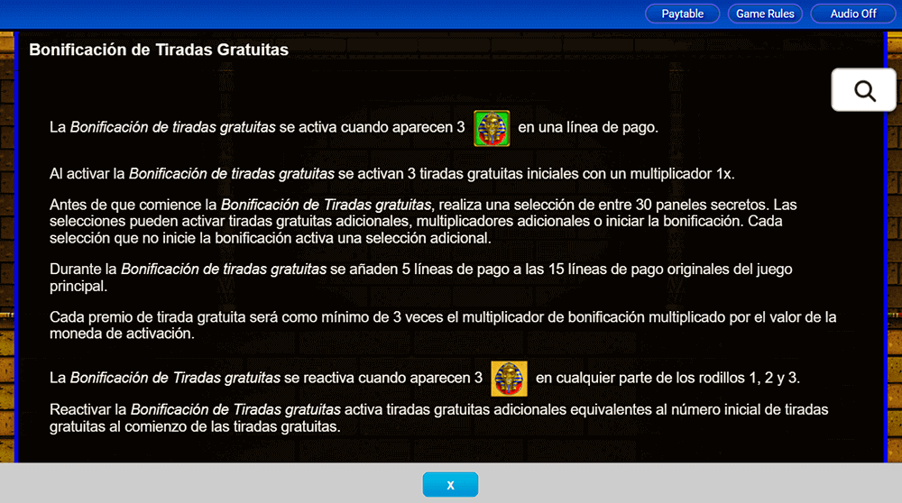 Juego de bonificación en Pharaoh's Fortune